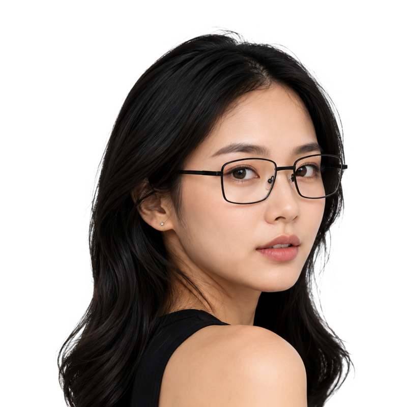 OS ACL Genre 8005 | Classic Rectangular Metal Prescription Eyeglasses-zoom-