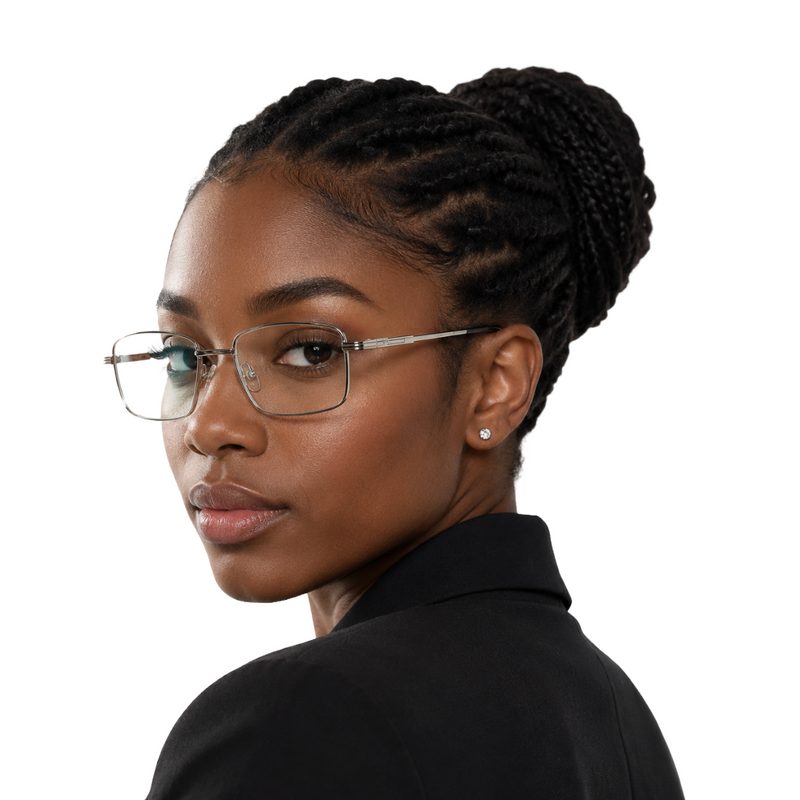 OS ACL Genre 8005 | Classic Rectangular Metal Prescription Eyeglasses-zoom-