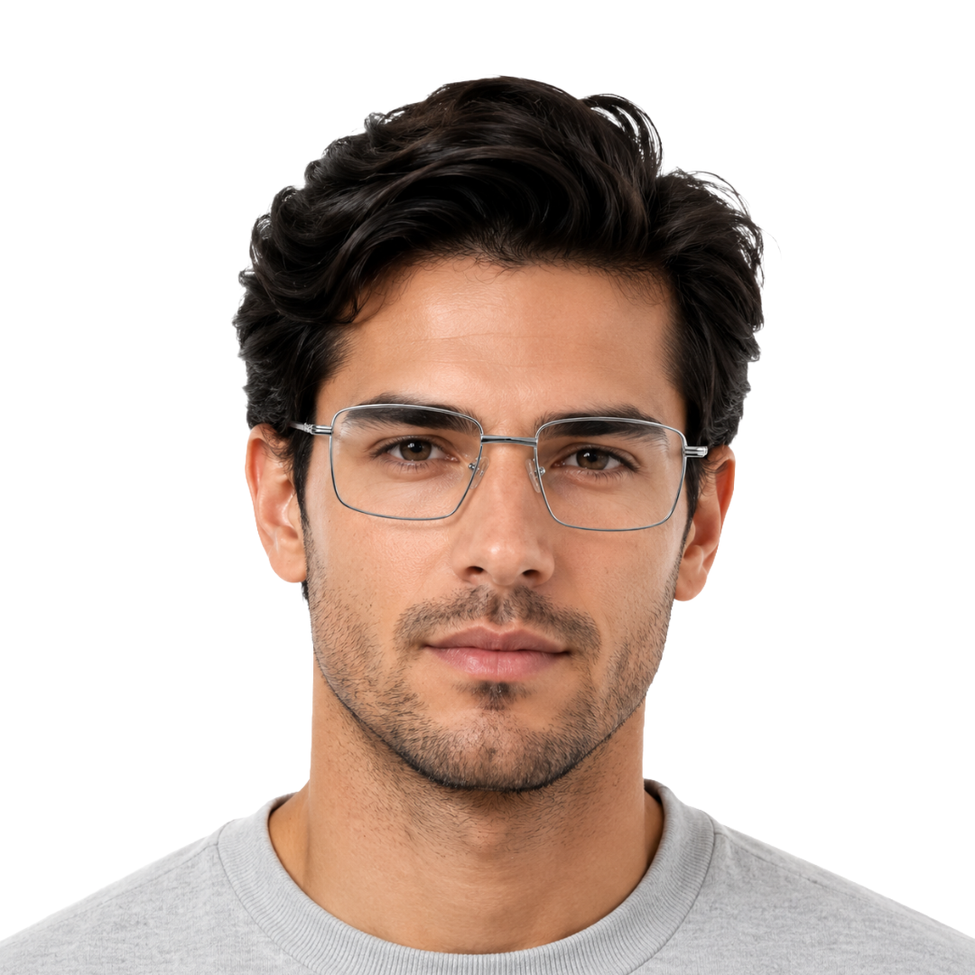 OS ACL Genre 8005 | Classic Rectangular Metal Prescription Eyeglasses-zoom-34
