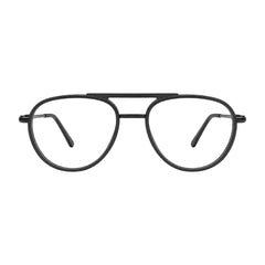 OS Brooklyn 81103 double bridge aviator prescription eyeglasses in black, front view