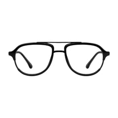 OS Brooklyn 81104 urban double bridge prescription eyeglasses in glossy black, front view