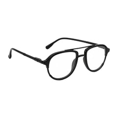 OS Brooklyn 81104 urban double bridge prescription eyeglasses in glossy black, rear view