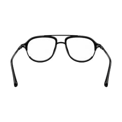 OS Brooklyn 81104 urban double bridge prescription eyeglasses in glossy black, angled view