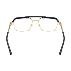 OS Brooklyn 81105 premium square prescription frame in black and gold, rear view