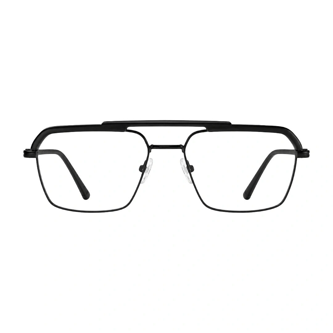OS Brooklyn 81105 premium square prescription frame in glossy black, front view