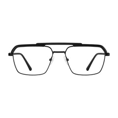 OS Brooklyn 81105 premium square prescription frame in glossy black, front view