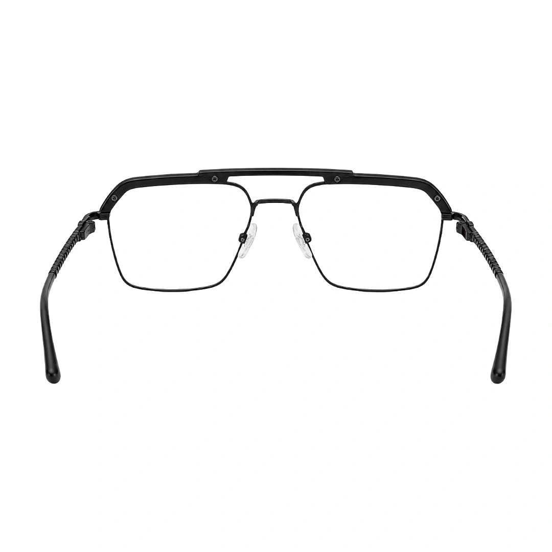 OS Brooklyn 81105 premium square prescription frame in glossy black, rear view