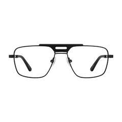 OS Brooklyn 81107 navigator brow bar prescription eyeglasses in black, front view