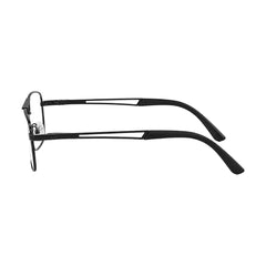 OS Brooklyn 81107 navigator brow bar prescription eyeglasses in black, side profile view
