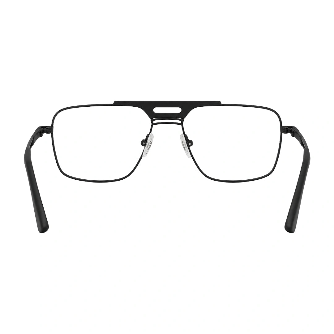 OS Brooklyn 81107 navigator brow bar prescription eyeglasses in black, rear view