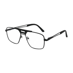 OS Brooklyn 81107 navigator brow bar prescription eyeglasses in black, angled view