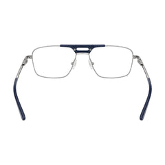 OS Brooklyn 81107 navigator brow bar prescription eyeglasses in blue and gunmetal, rear view