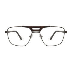 OS Brooklyn 81107 navigator brow bar prescription eyeglasses in brown, front view