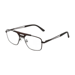OS Brooklyn 81107 navigator brow bar prescription eyeglasses in brown, three-quarter angled view