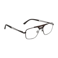 OS Brooklyn 81107 navigator brow bar prescription eyeglasses in brown, angled view