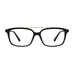 OS Brooklyn 81110 navigator rectangle prescription eyeglasses in black and gold, front view