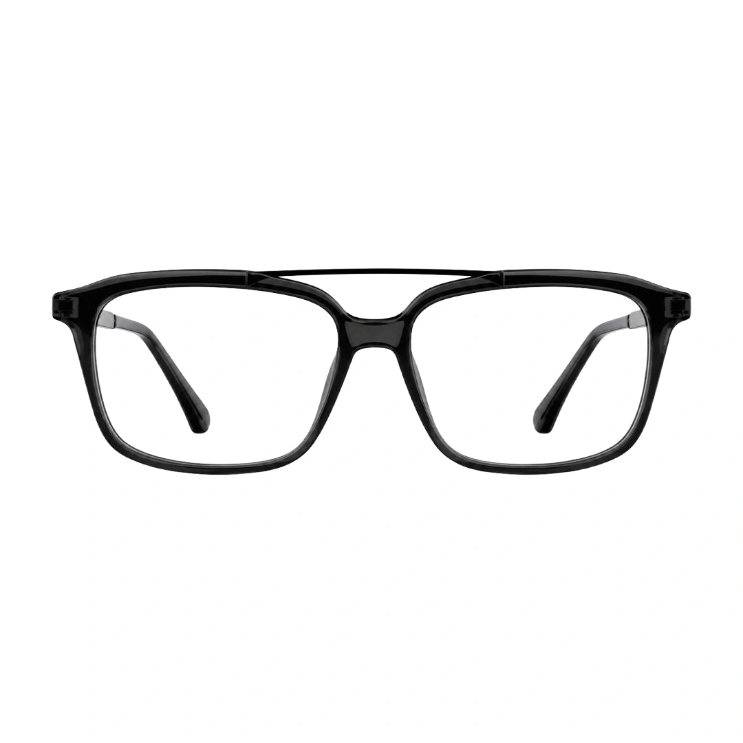 OS Brooklyn 81110 navigator rectangle prescription eyeglasses in black, front view