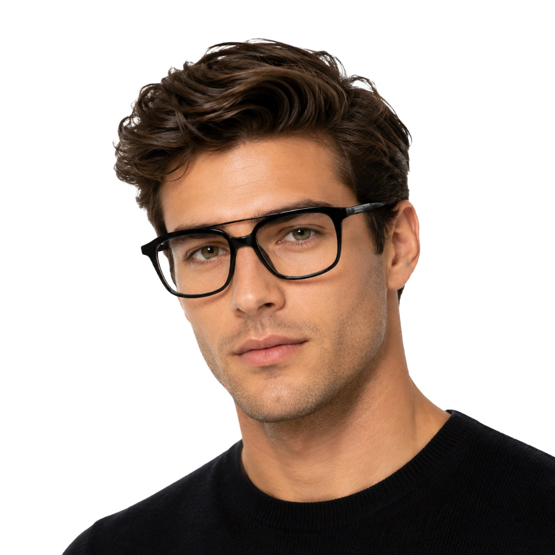 OS Brooklyn 81110 navigator rectangle prescription eyeglasses in black