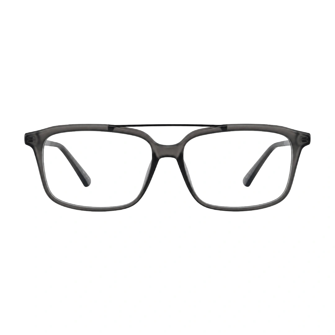 OS Brooklyn 81110 navigator rectangle prescription eyeglasses in grey, front view