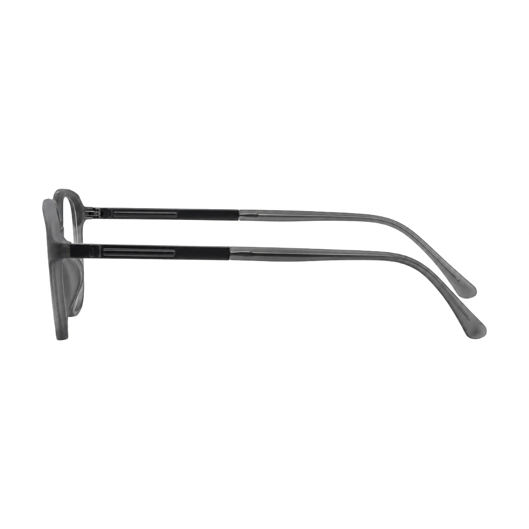 OS Brooklyn 81110 navigator rectangle prescription eyeglasses in grey, side profile view