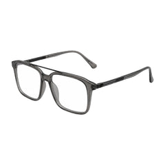 OS Brooklyn 81110 navigator rectangle prescription eyeglasses in grey, three-quarter angled view