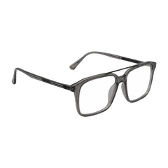 OS Brooklyn 81110 navigator rectangle prescription eyeglasses in grey, angled view
