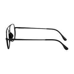 College Fashion 66101 geometric square double bridge prescription eyeglasses in black, side profile view