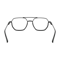 College Fashion 66101 geometric square double bridge prescription eyeglasses in black, rear view