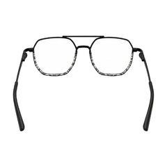 College Fashion 66101 geometric square double bridge prescription eyeglasses in gradient black, rear view