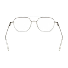 College Fashion 66101 geometric square double bridge prescription eyeglasses in transparent, rear view