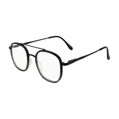 College Fashion 66102 double bridge square prescription eyeglasses in gradient black, three-quarter angled view