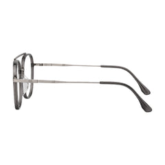 College Fashion 66102 double bridge square prescription eyeglasses in grey, side profile view