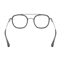 College Fashion 66102 double bridge square prescription eyeglasses in grey, rear view