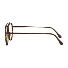 College Fashion 66102 double bridge square prescription eyeglasses in tortoise shell, side profile view