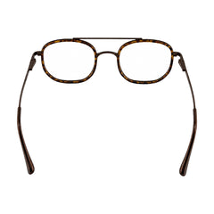 College Fashion 66102 double bridge square prescription eyeglasses in tortoise shell, rear view