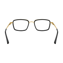 College Fashion 66105 rectangle prescription eyeglasses in black and gold, rear view