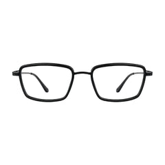 College Fashion 66105 rectangle prescription eyeglasses in glossy black, front view