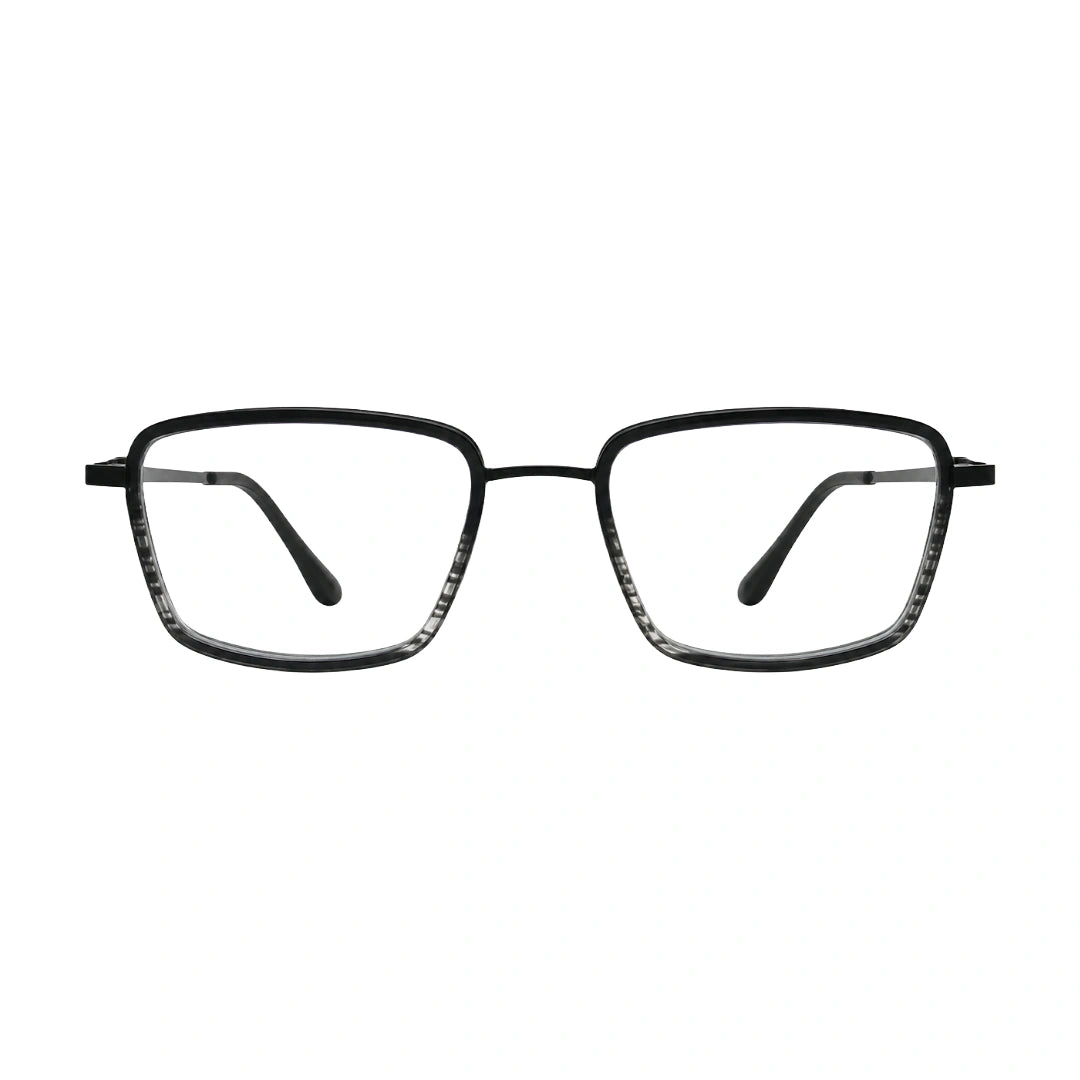 College Fashion 66105 rectangle prescription eyeglasses in gradient black, front view