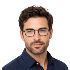 Man wearing College Fashion 66105 rectangle prescription eyeglasses in gradient black
