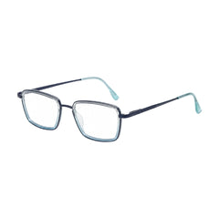 College Fashion 66105 rectangle prescription eyeglasses in grey and blue, three-quarter angled view
