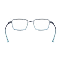 College Fashion 66105 rectangle prescription eyeglasses in grey and blue, rear view