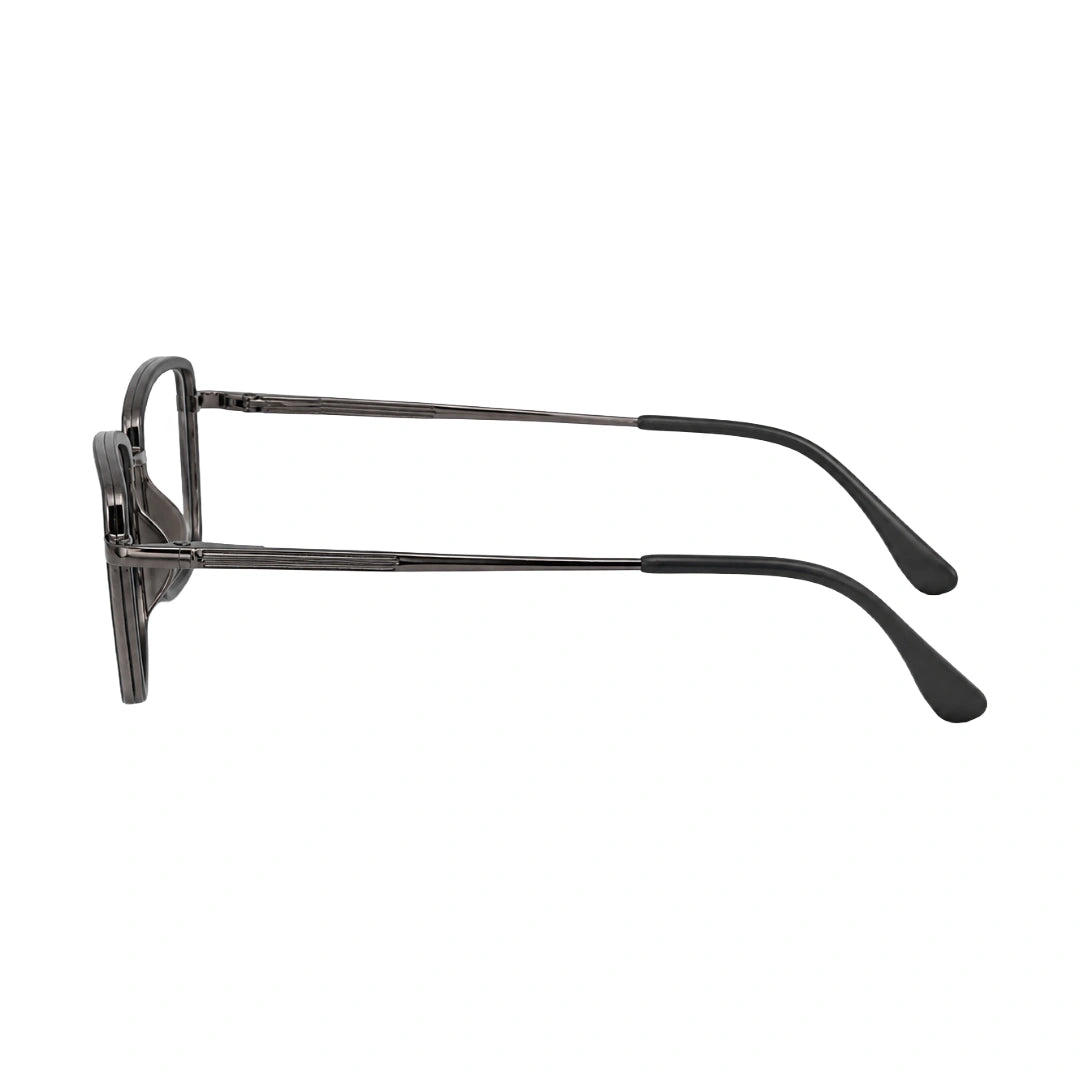 College Fashion 66105 rectangle prescription eyeglasses in grey, side profile view