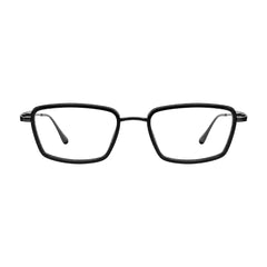 College Fashion 66105 rectangle prescription eyeglasses in gunmetal and black, front view