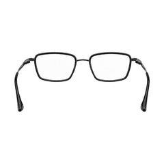 College Fashion 66105 rectangle prescription eyeglasses in gunmetal and black, rear view
