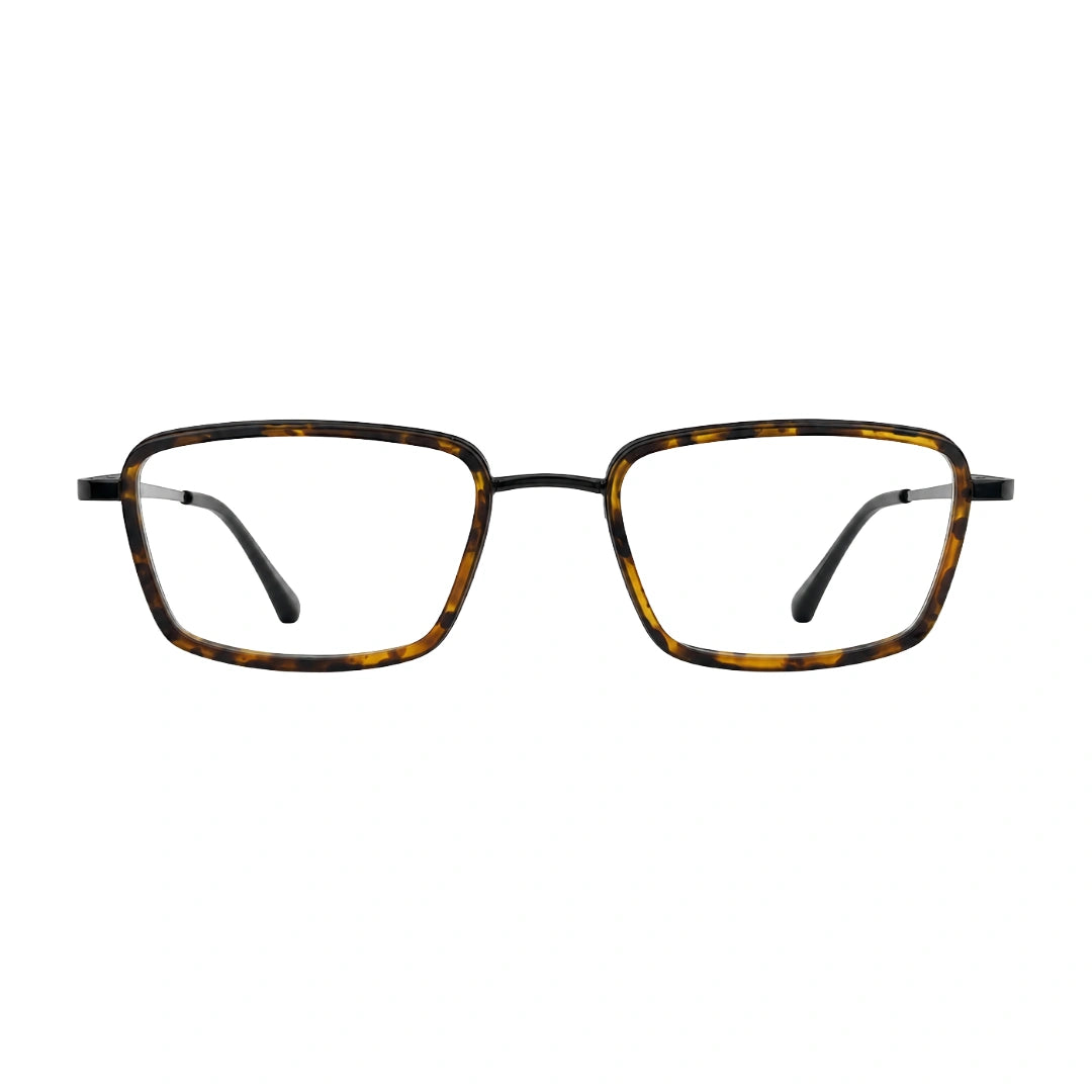 College Fashion 66105 rectangle prescription eyeglasses in tortoise shell, front view