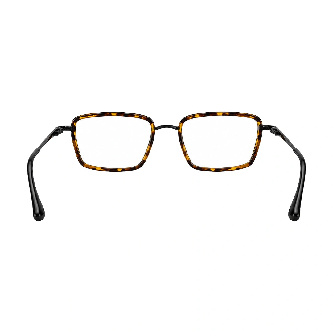 College Fashion 66105 rectangle prescription eyeglasses in tortoise shell, rear view