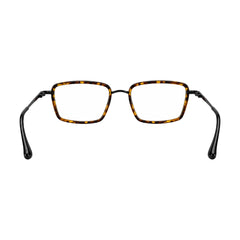 College Fashion 66105 rectangle prescription eyeglasses in tortoise shell, rear view