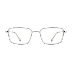College Fashion 66105 rectangle prescription eyeglasses in transparent, front view