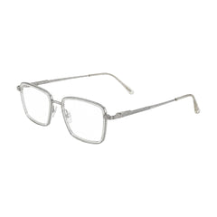 College Fashion 66105 rectangle prescription eyeglasses in transparent, three-quarter angled view