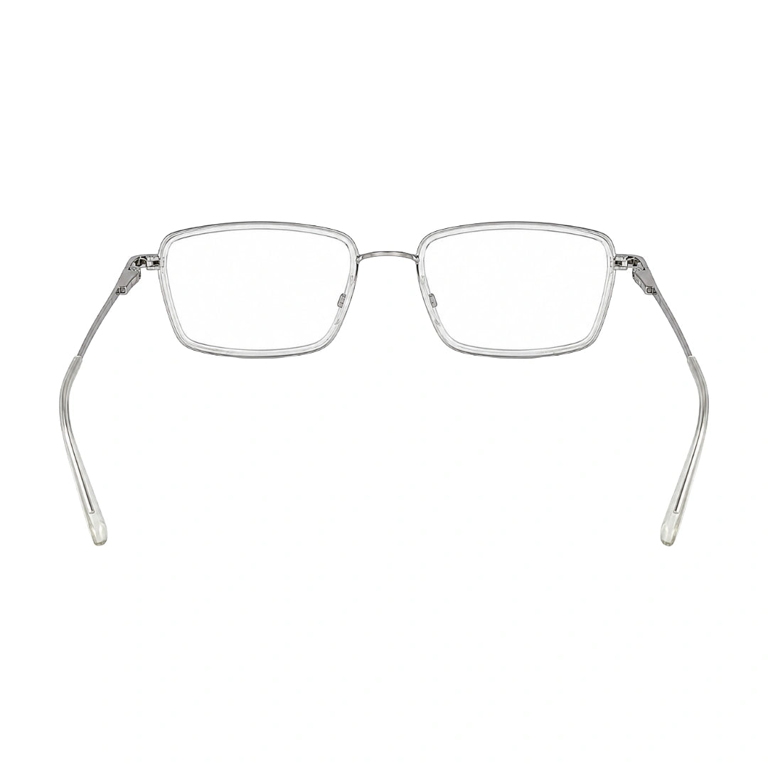 College Fashion 66105 rectangle prescription eyeglasses in transparent, rear view